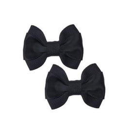 Barker's Bowtique Hair Bows Formal Black Canine Hair French Clips - 2 Bows