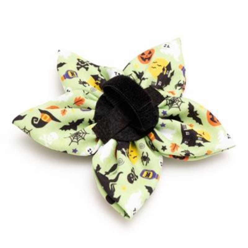 The Worthy Dog Bow Tie Witches Brew Lime Green Flower Pet Collar Attachment - 2 Sizes