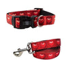 Barkers Bowtique Collars Hearts Red Dog Collar
