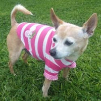 Barker's Bowtique Hoodies Pink Stripe Cherry Dog Hoodie