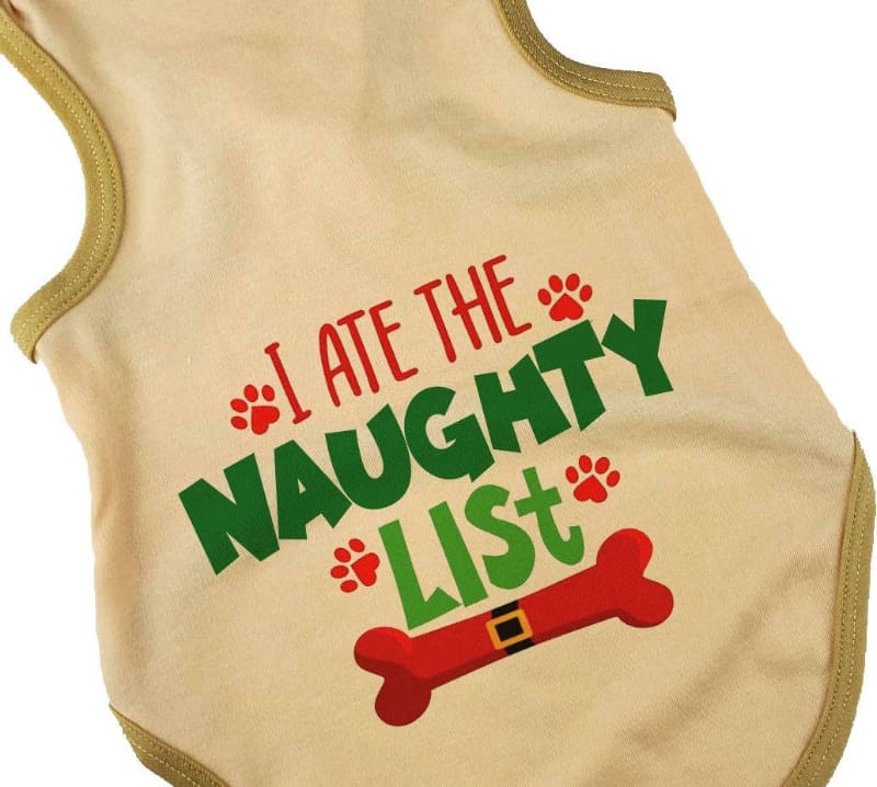 House of FurBaby Tee's Christmas I Ate The Naughty List Holiday Pet Tee