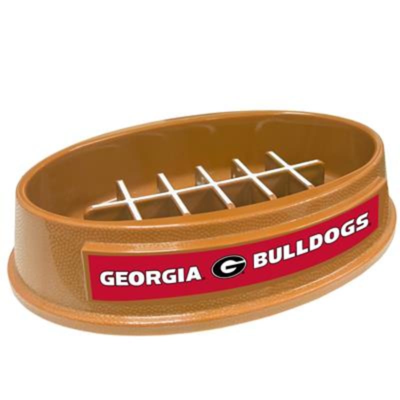 Pets First Bowls - Feeders GA Bulldogs Football Slow Feeder Dog Bowl