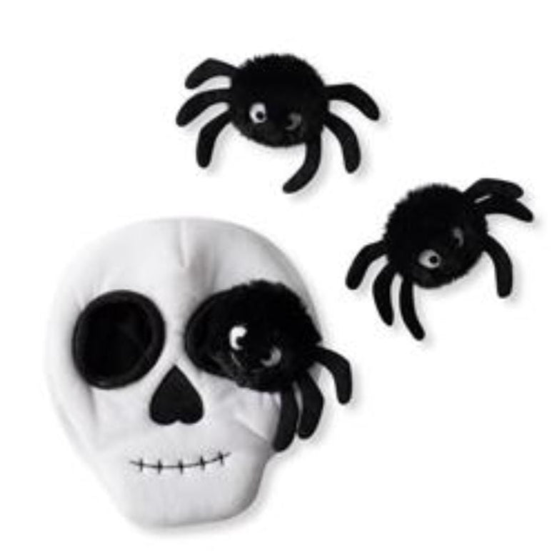 PetShop by Fringe Studio dog toys Skull with Spiders Hide & Seek Interactive Plush Dog Toy - 4 Pc