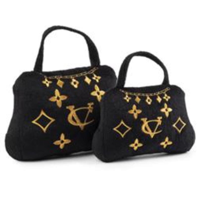 Dog Diggin Designs dog toys S Chewy Noir Crown of Gold Plush Squeak Handbag Dog Toy