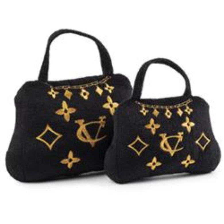 Dog Diggin Designs dog toys S Chewy Noir Crown of Gold Plush Squeak Handbag Dog Toy