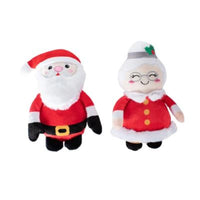 PetShop by Fringe Studio Toys Mr. & Mrs. Santa Paws Holiday Plush Squeak Dog Toy Set - 2 Pc
