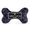 Haute Diggity Dog dog toys SM Black Checker Chewy Bone Plush Squeak Dog Toy - 3 Sizes