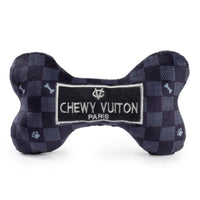 Haute Diggity Dog dog toys SM Black Checker Chewy Bone Plush Squeak Dog Toy - 3 Sizes