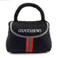 Dog Diggin Designs dog toys Gucchewi Black Striped Plush Squeak Purse Dog Toy