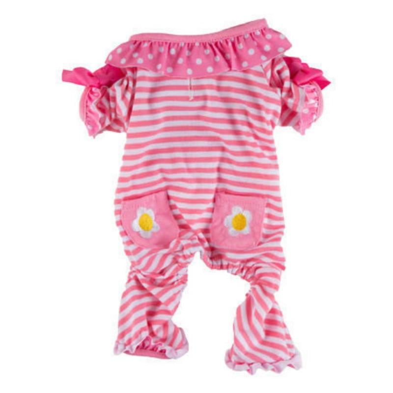 Barker's Bowtique Pajamas XS Pink Stripe Daisy Pet Jammies