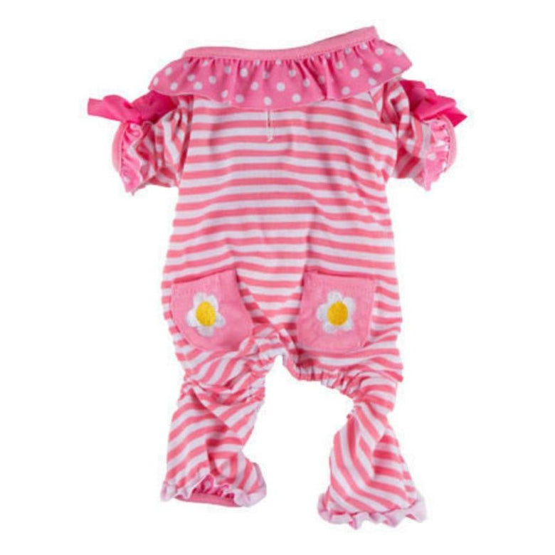 Barker's Bowtique Pajamas XS Pink Stripe Daisy Pet Jammies