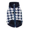 Barker's Bowtique Sweaters XS Houndstooth Butter Fleece Pet Vest - Navy