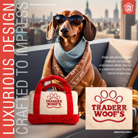 Chomp Haus Chomp Haus - Red Traderr Woof’s – Plush Squeaky Designer Dog Toy: Small