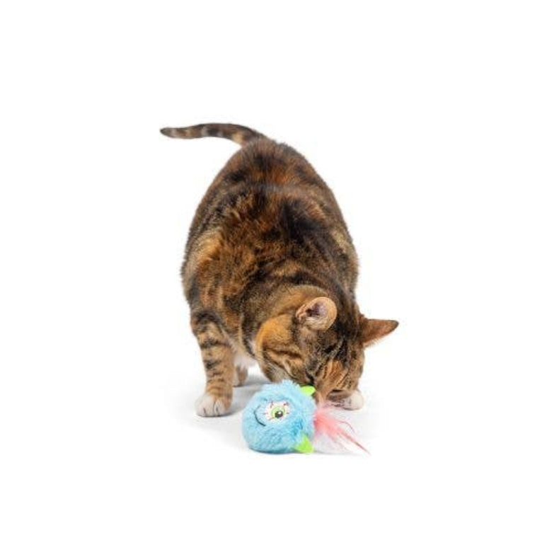 Monster Furr Ball Halloween One-Eyed Blue Plush Cat Toy