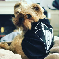 Parisian Pet® Tee's Black Tuxedo Elegant Formal Embroidered Dog T-Shirt
