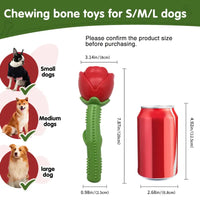 TM - YM PET dog toys Durable Rubber Red Rose Flower Squeaker Chew Dog Toy