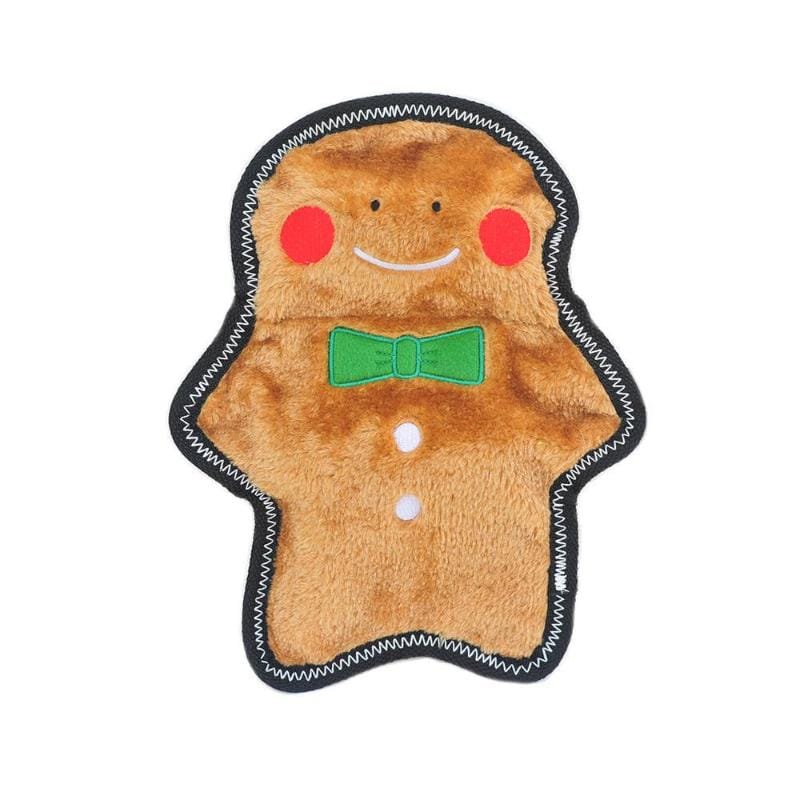 ZippyPaws dog toys Holiday Z-Stitch Gingerbread Man Dog Toy