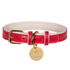 PoisePup Collars XS Melting Hearts Red Luxury Leather Dog Collar