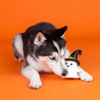 PetShop by Fringe Studio Toys Halloween One Wicked Ghost Natural Latex Squeak Dog Chew Toy