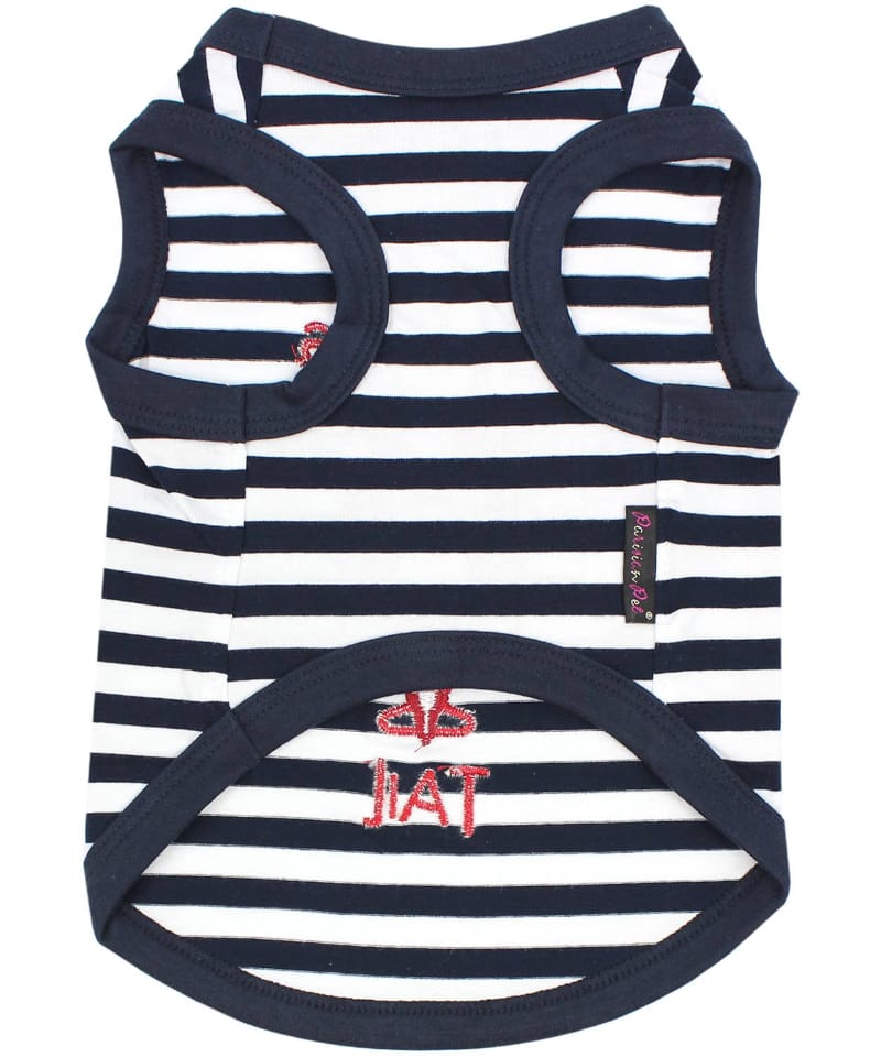 Parisian Pet® Tee's Red Lobster Striped Chasing Tail Summer Vibe Dog T-Shirt