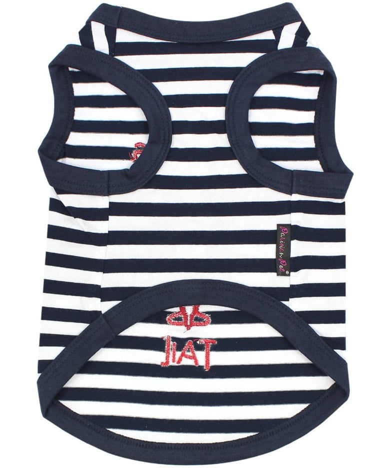 Parisian Pet® Tee's Red Lobster Striped Chasing Tail Summer Vibe Dog T-Shirt