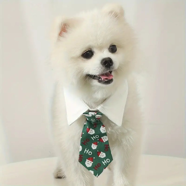 TMU - REPLAB SARL COLLARS Green Christmas Santa Dog Tie Collar