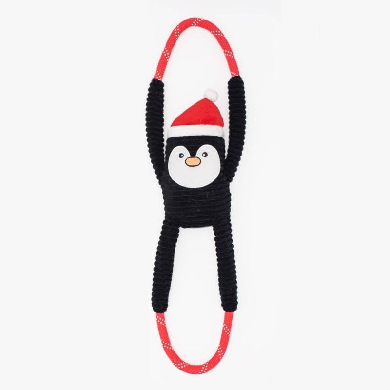 ZippyPaws dog toys Holiday RopeTugz Penguin Dog Toy