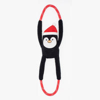 ZippyPaws dog toys Holiday RopeTugz Penguin Dog Toy