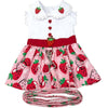 Doggie Design Dog Apparel XS Strawberry Picnic Dog Harness Dress with Matching Leash