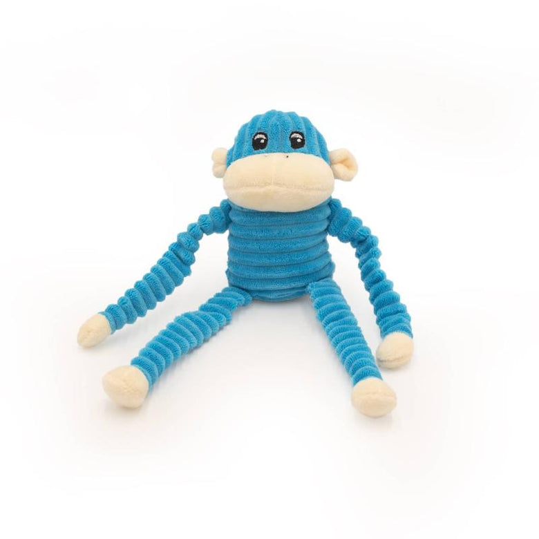 ZippyPaws dog toys Spencer the Crinkle Monkey Small Rainbow and Blue Plush Dog Toy Set - 2 Pk
