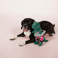 Surfer Bro Hawaiian Shorts Rex Plush Squeaky Dog Toy
