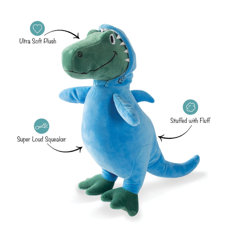 Shark Rex Feelin' Jawsome! Blue Plush Squeaky Dog Toy