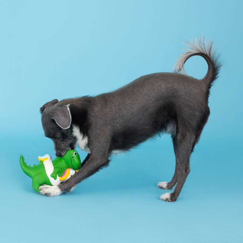 Petshop by Fringe Studio dog toys Pool Side Unicorn Floaty Rex Latex Dog Toy