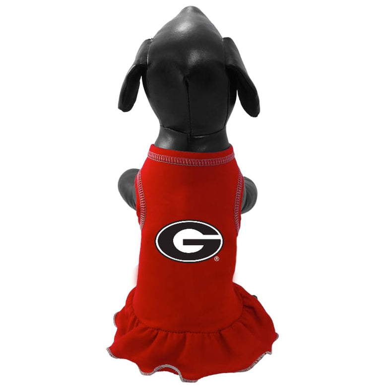 All Star Dogs Dog Apparel 2XS GA Bulldogs Red Cheerleader Dog Dress