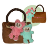 Haute Diggity Dog Dog Toys Labowwow Brown Handbag Plush Squeak Dog Toy Set - 3 Pc