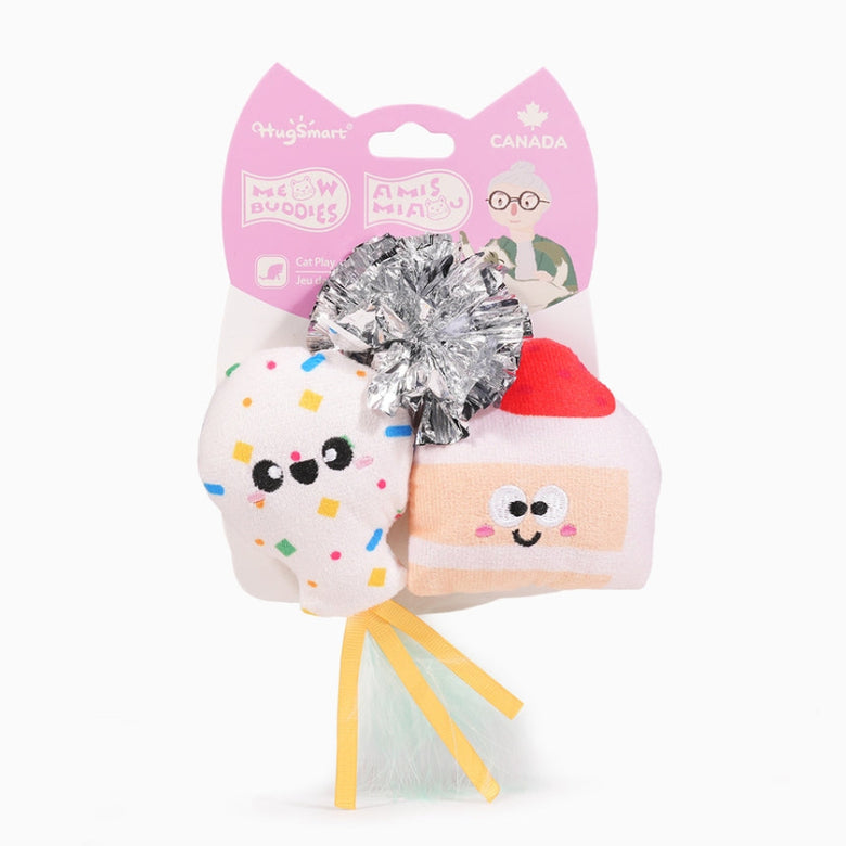 Yappy Birthday Balloon & Cake Plush Cat Toy Set - 3 Pc