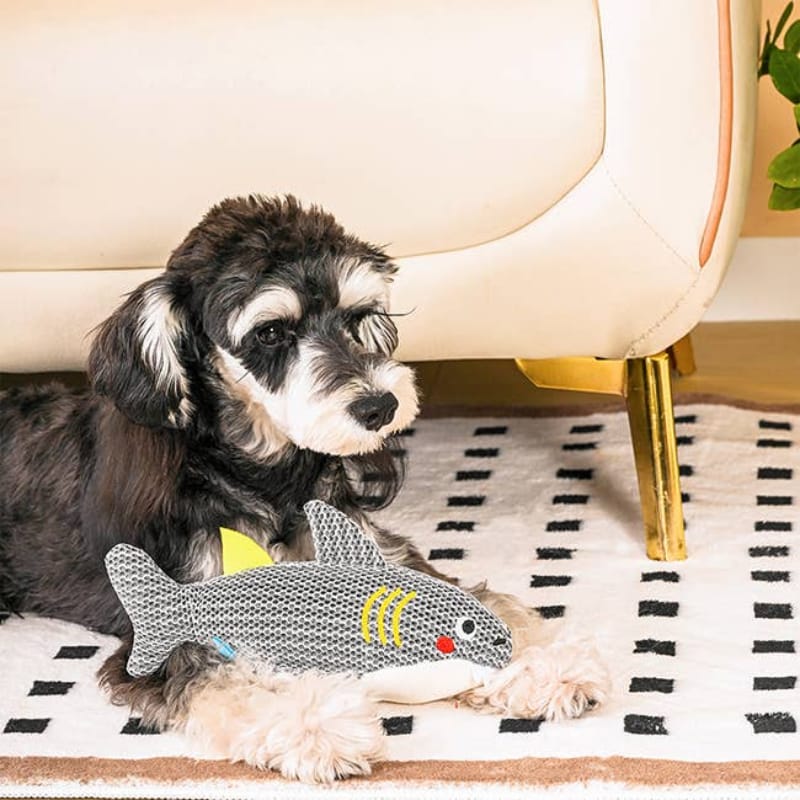 Hugsmart Products Inc dog toys Ocean Pals Shark Plush Mesh Dog Toy