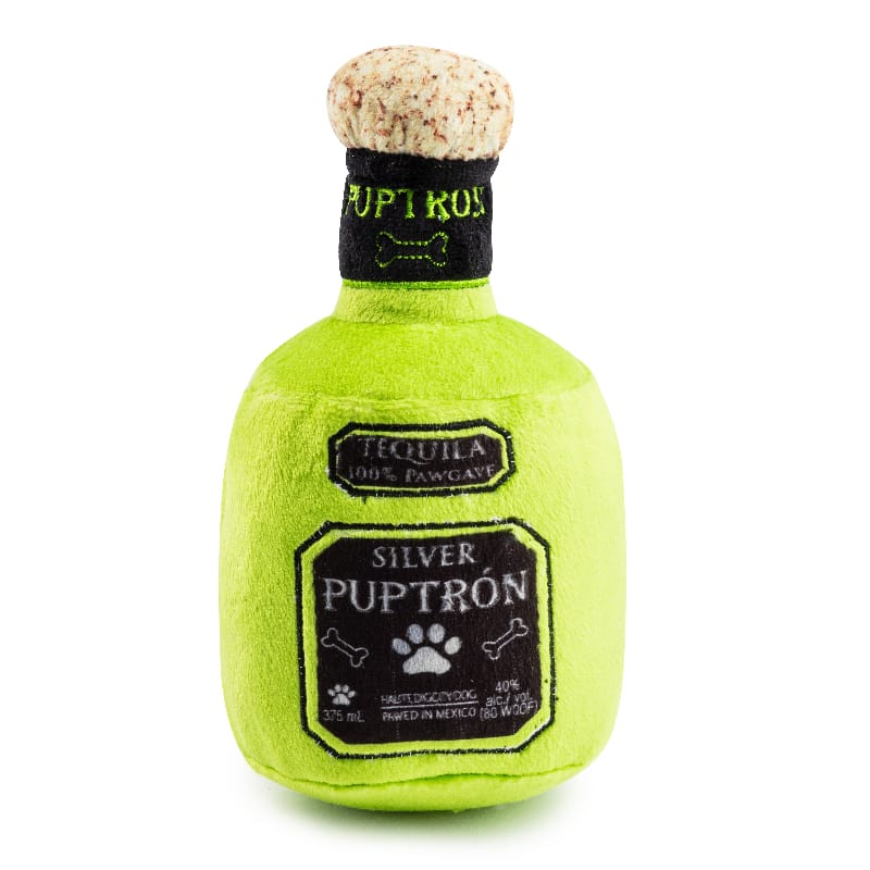 Haute Diggity Dog dog toys Puptron Tequila Green Plush Squeaky Dog Toy