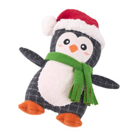 EcoZippy Christmas Holiday Cotton Cuddler Penguin Plush Squeaky Dog Toy