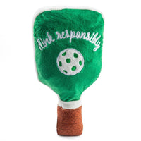 Haute Diggity Dog dog toys Pickleball Paddle Green Stripe Plush Squeaky Dog Toy
