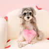Hugsmart Products Inc dog toys Love is in the air Pink Heart Rope Tug Plush Squeak Dog Toy