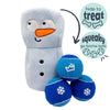 Frosty Snowman Squeak 'n Peek Christmas Holiday Plush Squeaky Ball Dog Toy Set - 4 Pc