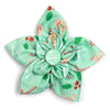 Gingerbread Christmas Holiday Mint Green Flower Pet Collar Attachment - 2 Sizes