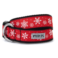 The Worthy Dog COLLARS SM Let It Snow Red Holiday Dog Collar