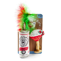Haute Diggity Dog Cat Toys White Paw & Cattini Stocking Stuffers Christmas Toy Set - 2Pk