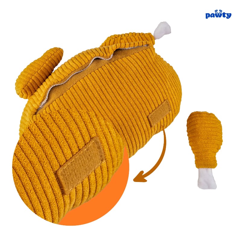 PAWTY Dog Toys dog toys Stuffed Turkey Yummy Plush Interactive Dog Toy Set