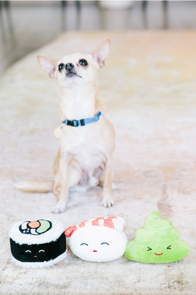 Sushi Bento Plush Squeaky Dog Toy Set - 3 pc