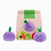 Hugsmart Products Inc dog toys Food Party Grocery Bag Interactive Plush Dog Toy Set - 4 Pc