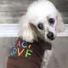 Parisian Pet® Tee's Peace Love Milky Brown Embroidered Dog T Shirt
