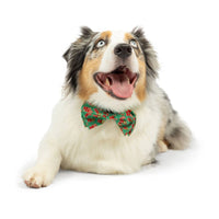 Christmas Holiday Green / Red Ho Ho Ho Bow Tie Pet Collar Attachment - 3 Sizes